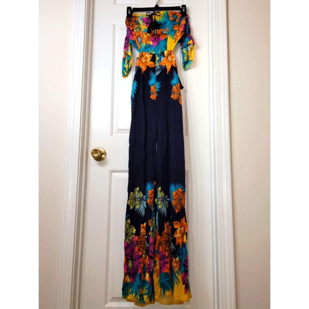 COPY - Mia Tropical Jumpsuit- Navy